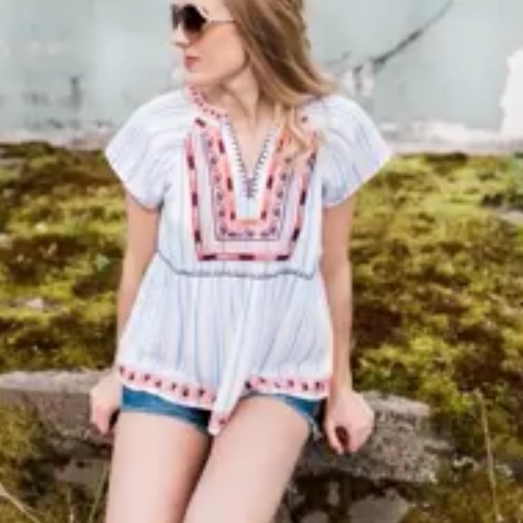 THML Baby Doll Embroidered Detail Top - Picture 4 of 7